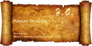 Hanus Orsika névjegykártya
